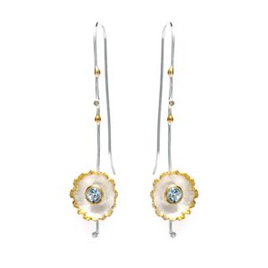 Cercei din argint cu topaz bleu - CC7029