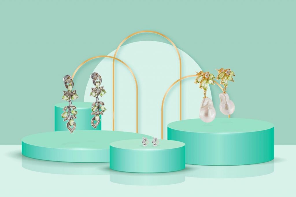 Cercei din argint cu peridot, citrin, crisopraz, perle, peridot, topaz dc5147, dc5172, dc5074
